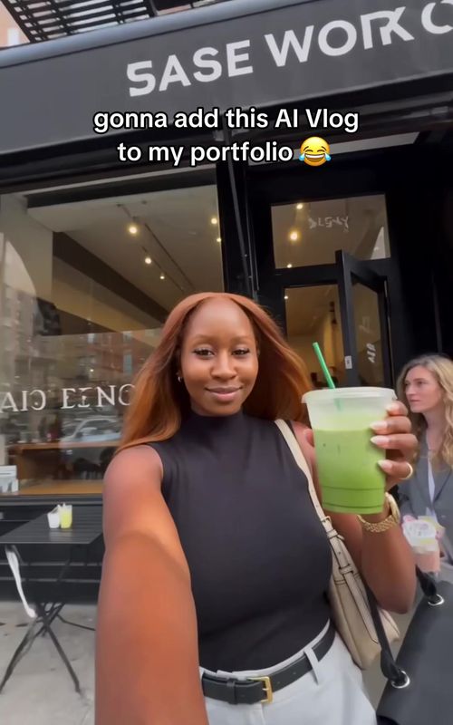 Living a whole double life thanks to this AI Vlog trend 💅🏾✨It’s actually SO ad