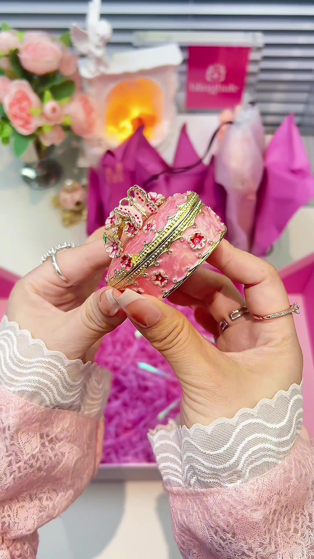 🍀 Lucky & Romantic Jewelry Box ✨ 925 Silver ASMR Packing#asmr #925silver #packi