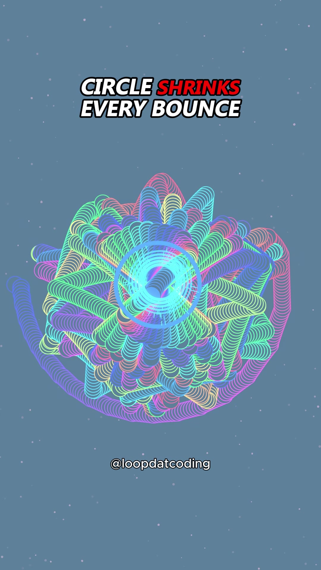 CIRCLE shrinks EVERY BOUNCE #satisfying #bouncingball #coding #physics #bounce 
