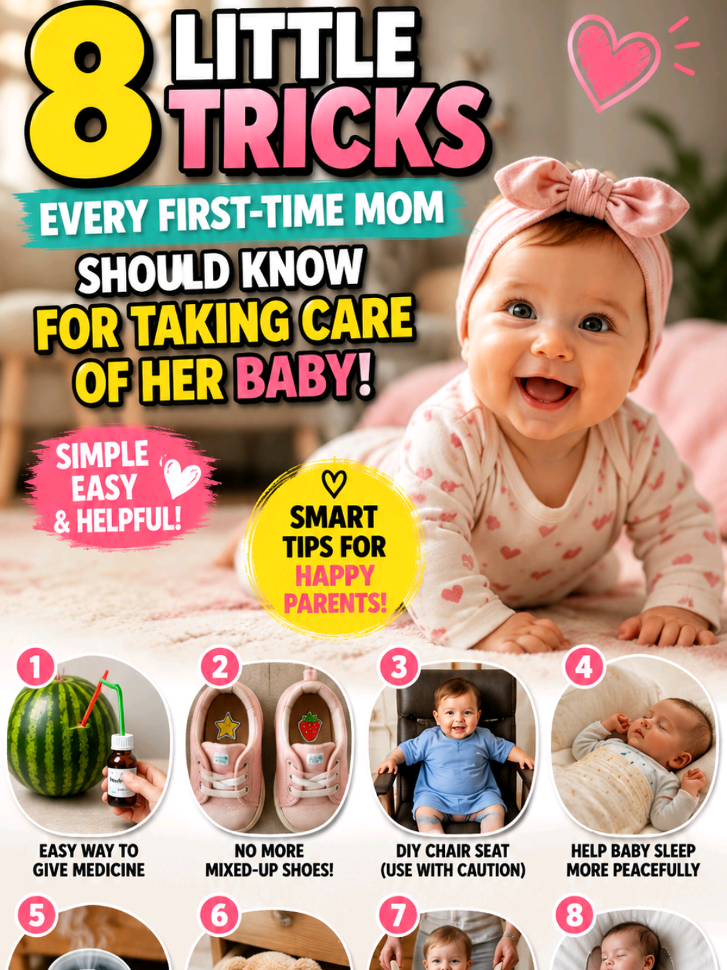 8 Smart Baby Care Tricks Every New Mom Should Know! 👶✨ #BabyHacks #ParentingTip