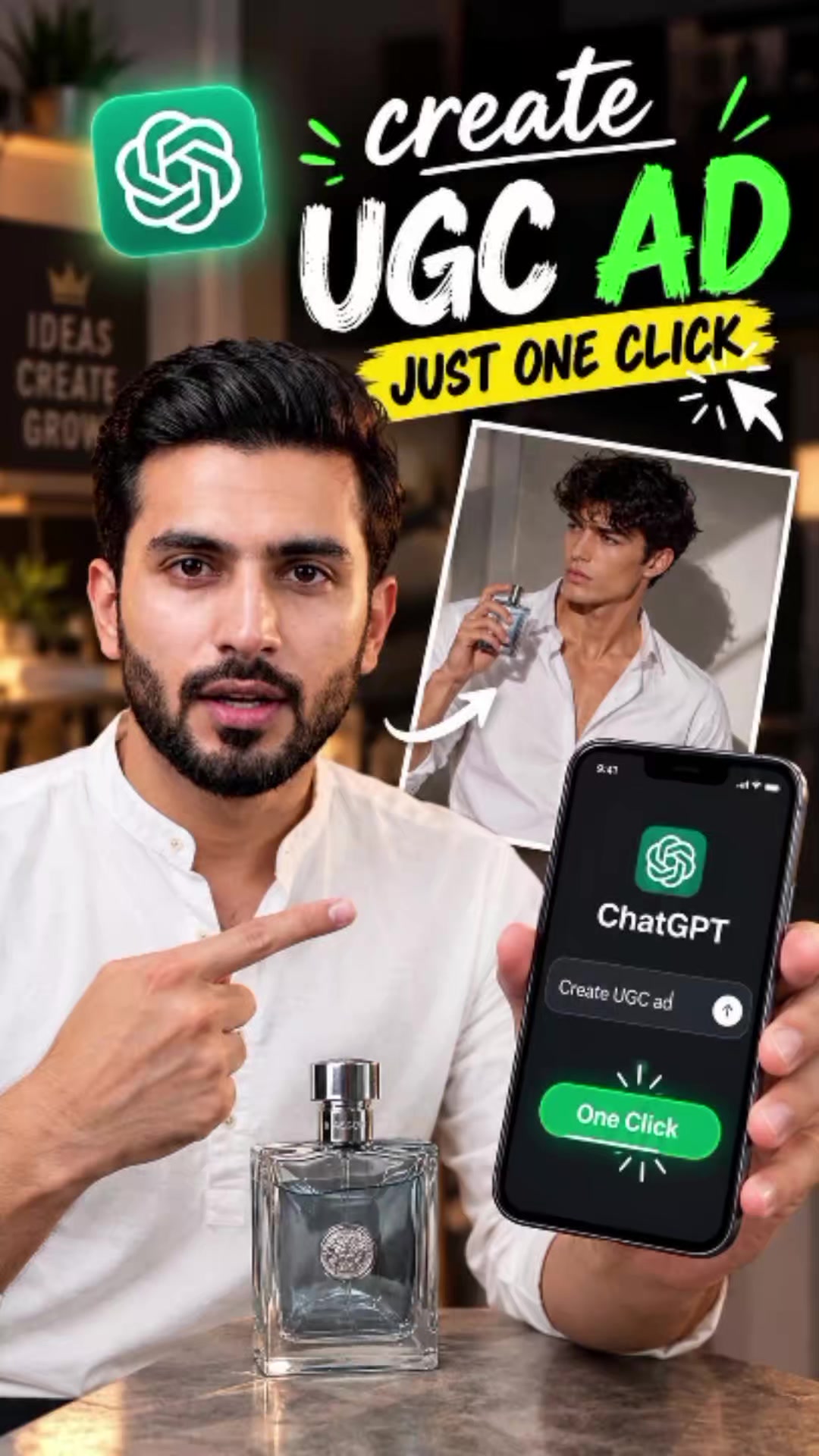 Create a professional UGC ad with ChatGPT in just ONE CLICK 🤯🔥 No complicated 